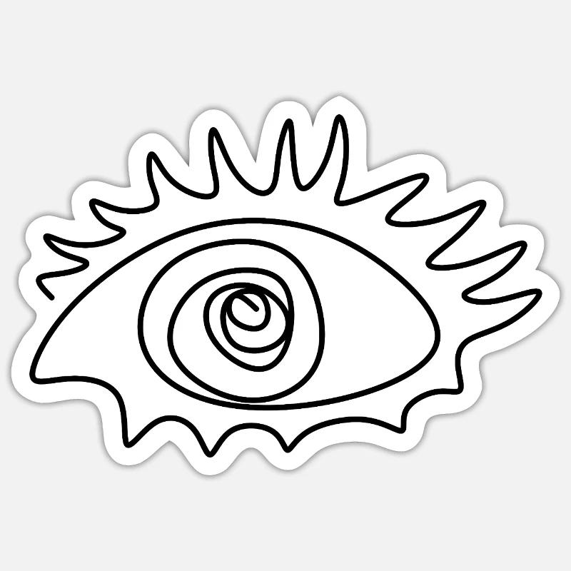 Conception abstraite des yeux - Sticker taille S (10 x 10 cm) - blanc mat