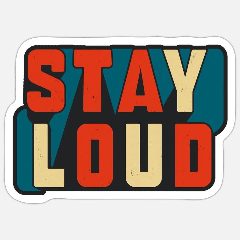 Reste bruyant Texte rétro de blocs Sticker taille S (10 x 10 cm)