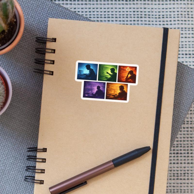 Multi-Screen Code Shadow Sticker size S (10 x 10 cm)