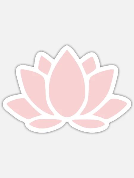 Lotusblume Lotusblüte pastell Seerose Blume Blumen - Sticker Größe S (10 x 10 cm) - Mattweiß