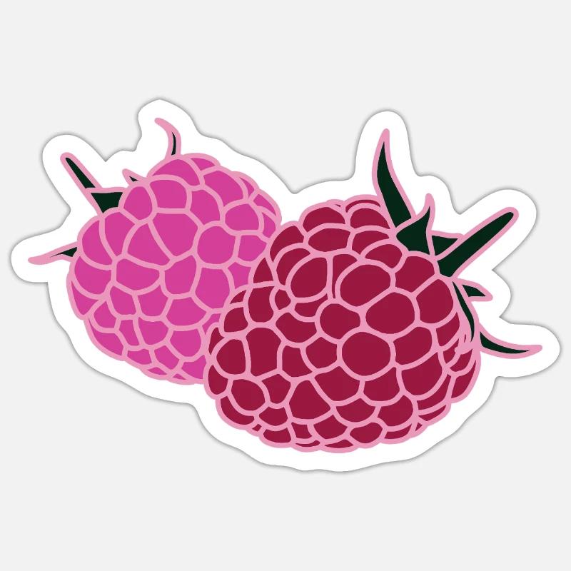 Raspberry Duo Pop Art Sticker Größe S (10 x 10 cm)