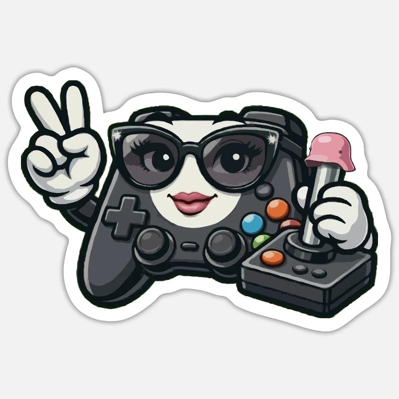 Kawaii WWII-Spielcontroller - Sticker Größe S (10 x 10 cm) - Mattweiß