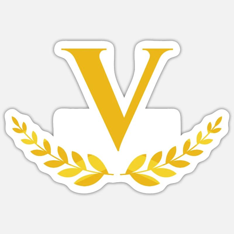 V - Sticker size S (10 x 10 cm) - white matte