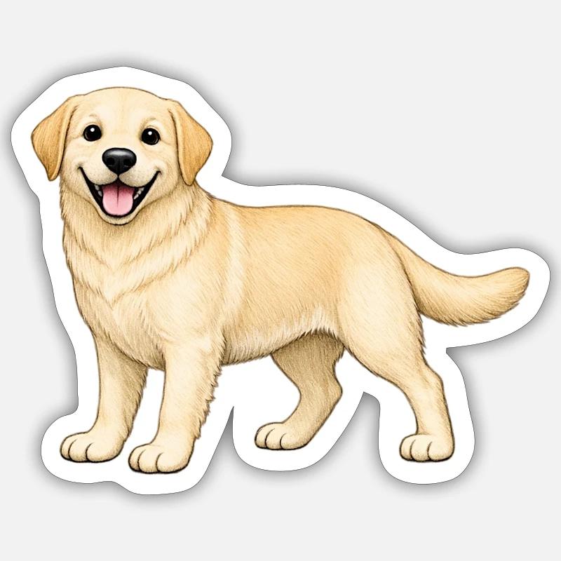 Biscuit Labrador - Sticker Größe S (10 x 10 cm) - Mattweiß