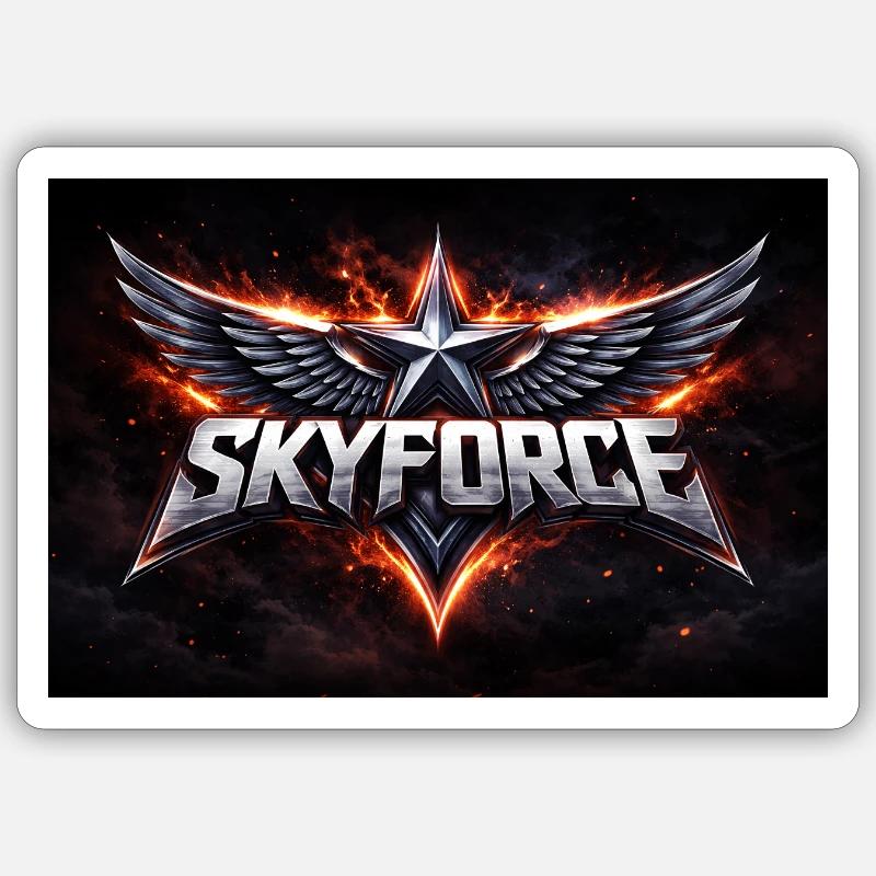SKYFORCE - Sticker size S (10 x 10 cm) - white matte