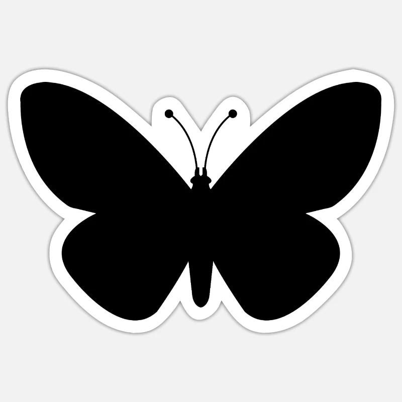 Schmetterling - Sticker Größe S (10 x 10 cm) - Mattweiß