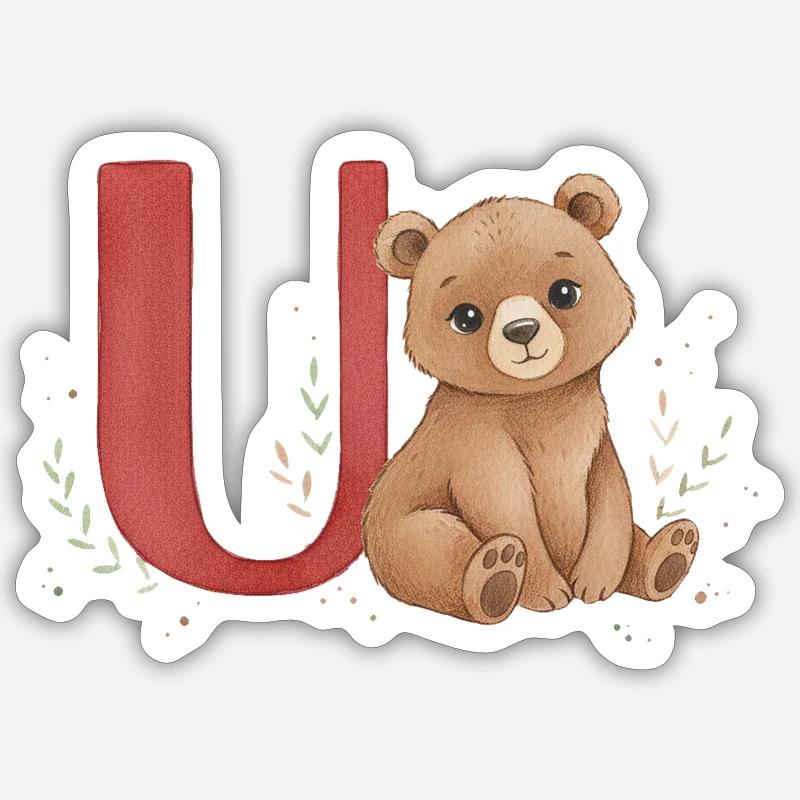 Supportez la lettre U - Sticker taille S (10 x 10 cm) - blanc mat