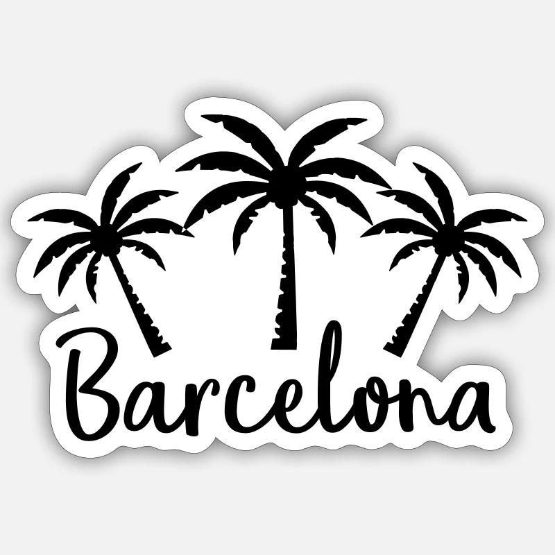 Barcelone - Sticker taille S (10 x 10 cm) - blanc mat