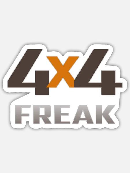 4x4 FREAK Orange X Logo - Sticker Größe S (10 x 10 cm) - Mattweiß