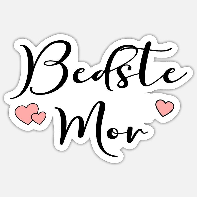 Meilleure maman du Danemark - Sticker taille S (10 x 10 cm) - blanc mat