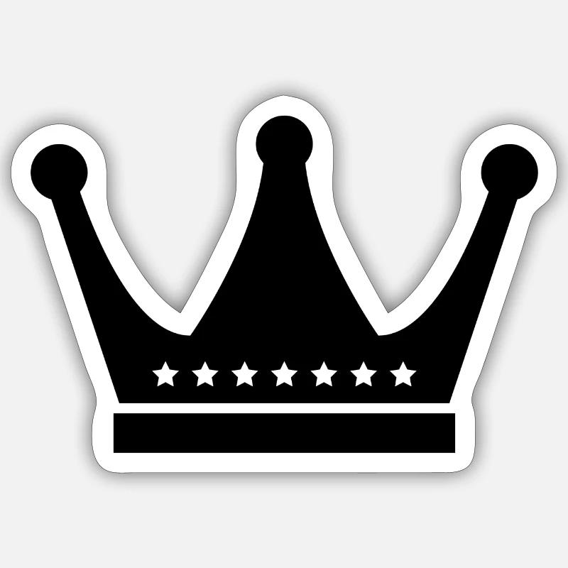 Krone - Sticker Größe S (10 x 10 cm) - Mattweiß