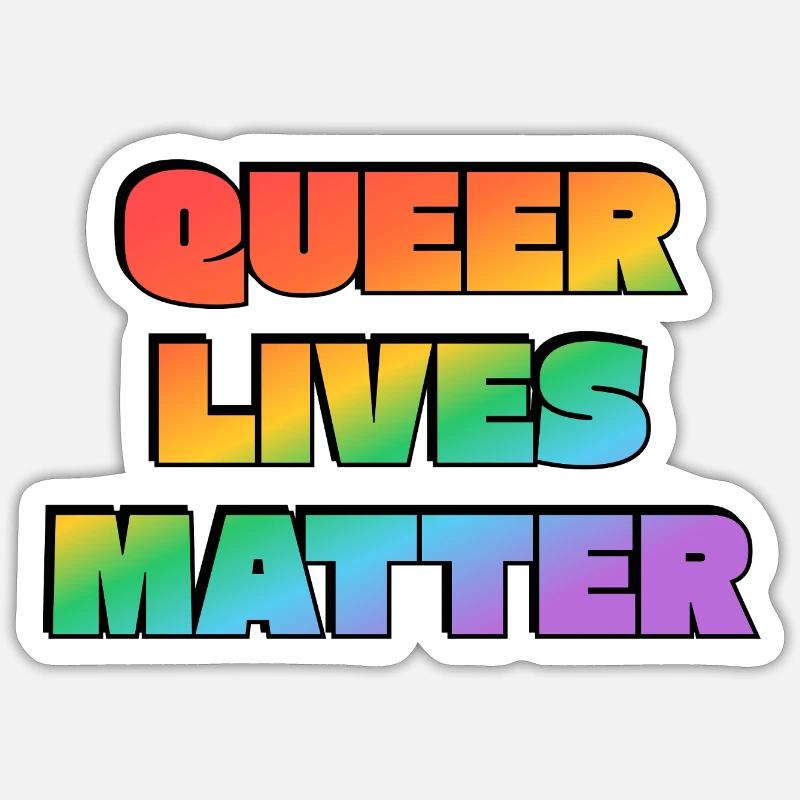 Queer Lives Matter Regenbogen - Sticker Größe S (10 x 10 cm) - Mattweiß