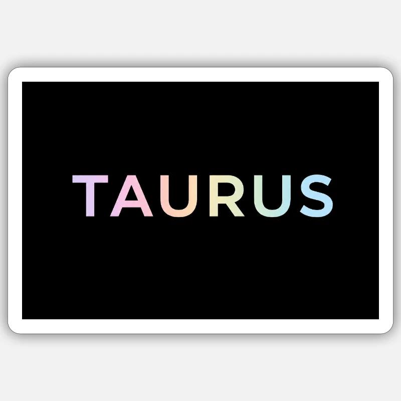 Taurus Gradient Typography - Sticker size S (10 x 10 cm) - white matte