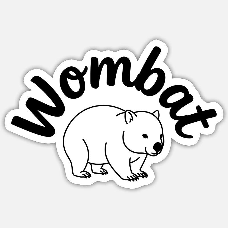 Wombat - Sticker Größe S (10 x 10 cm) - Mattweiß