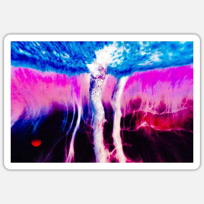 Neon Rift Psychédélique - Sticker taille S (10 x 10 cm) - blanc mat