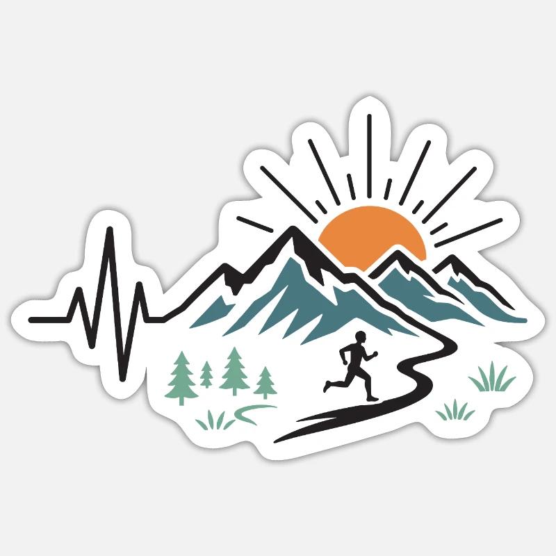 Trail running - Sticker taille S (10 x 10 cm) - blanc mat