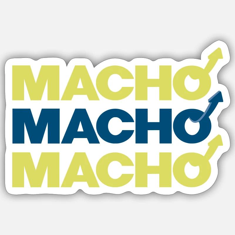 Macho - Sticker taille S (10 x 10 cm) - blanc mat