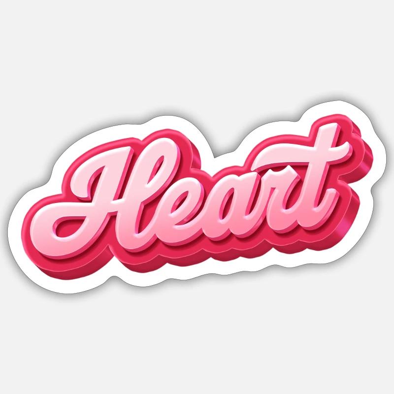 Heartbeat Script Lettering - Sticker size S (10 x 10 cm) - white matte