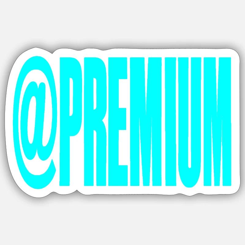 Neon-@PREMIUM Text-Logo - Sticker Größe S (10 x 10 cm) - Mattweiß