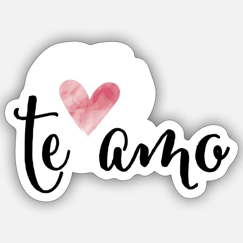 Te Amo - Sticker taille S (10 x 10 cm) - blanc mat