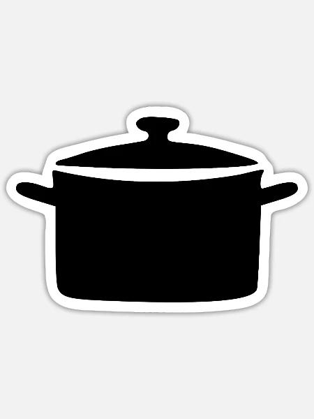 Kochtopf Topf kochen Geschenk Koch Köchin - Sticker Größe S (10 x 10 cm) - Mattweiß