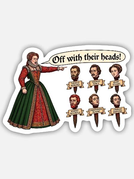 Köpfe ab! - Sticker Größe S (10 x 10 cm) - Mattweiß