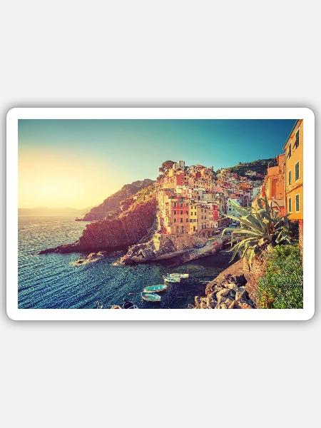 Italy_sea - Sticker Größe S (10 x 10 cm) - Mattweiß