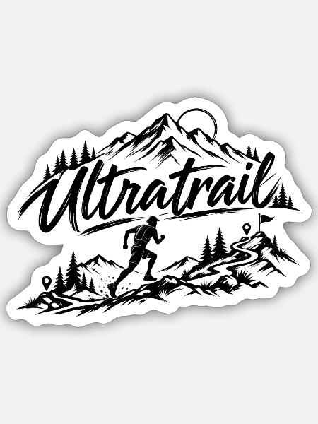 Ultratrail - Sticker Größe S (10 x 10 cm) - Mattweiß