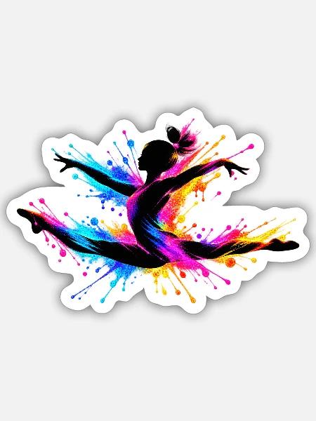 Turnerin Turnen - Sticker Größe S (10 x 10 cm) - Mattweiß