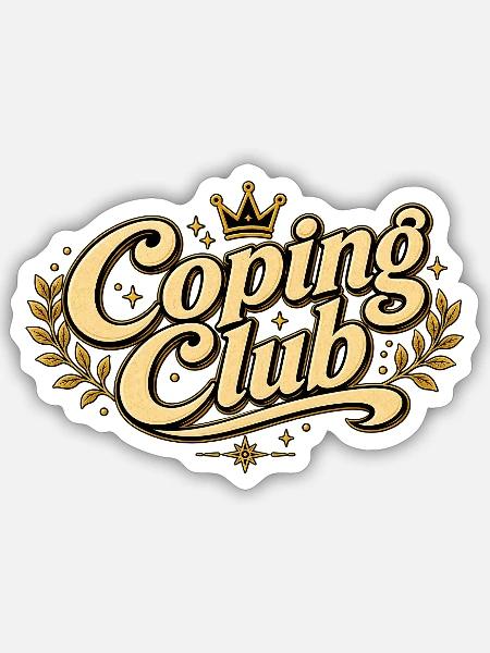 Coping Club - Sticker Größe S (10 x 10 cm) - Mattweiß
