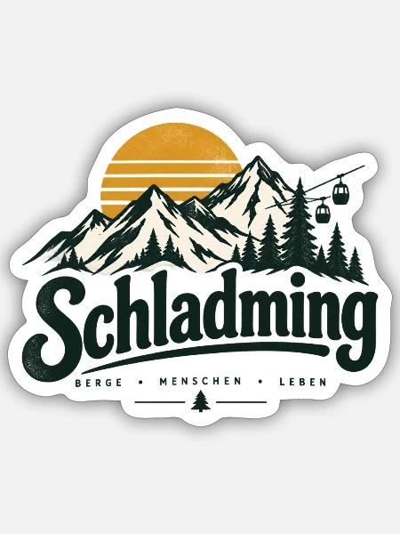 Schladming - Sticker Größe S (10 x 10 cm) - Mattweiß