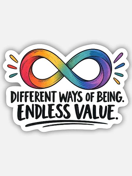 Different Ways of Being – Endless Value - Sticker Größe S (10 x 10 cm) - Mattweiß