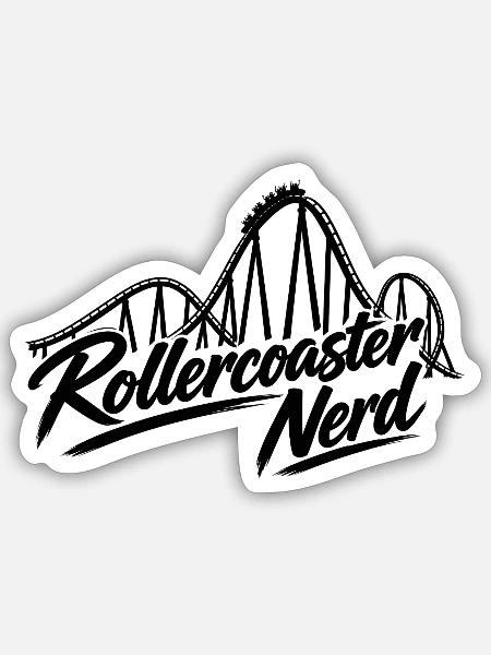 Rollercoaster Nerd - Sticker Größe S (10 x 10 cm) - Mattweiß