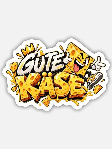 Gute Käse - Sticker Größe S (10 x 10 cm) - Mattweiß