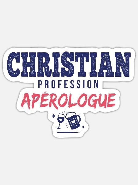 Christian Aperologue – Humor Apéro - Sticker Größe S (10 x 10 cm) - Mattweiß