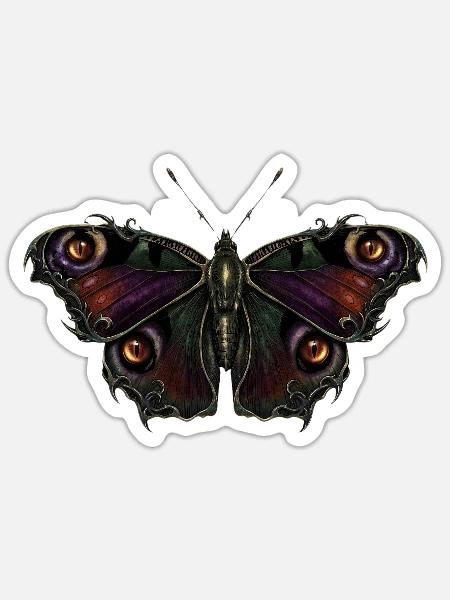 Gotische Schmetterlingsaugen - Sticker Größe S (10 x 10 cm) - Mattweiß