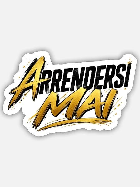 Niemals kapitulieren – Giò | Offizielles Design - Sticker Größe S (10 x 10 cm) - Mattweiß