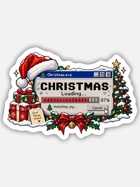 Christmas Loading - Sticker Größe S (10 x 10 cm) - Mattweiß