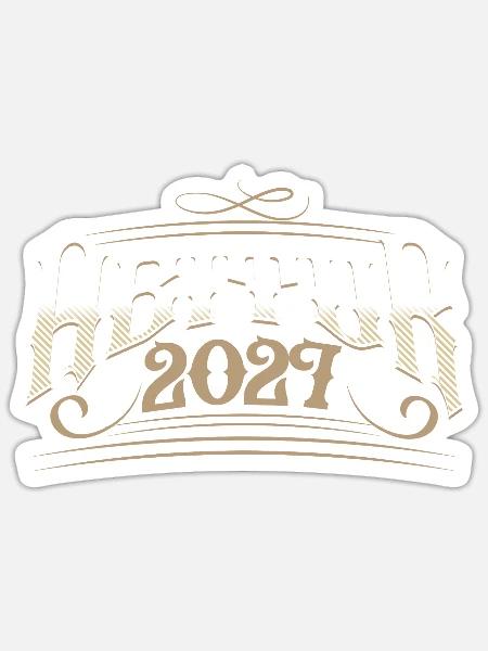 Abitur 2027 - Sticker Größe S (10 x 10 cm) - Mattweiß