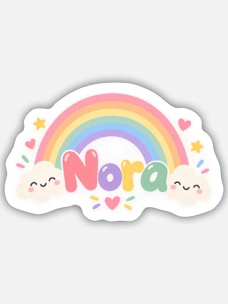 Nora - Sticker Größe S (10 x 10 cm) - Mattweiß