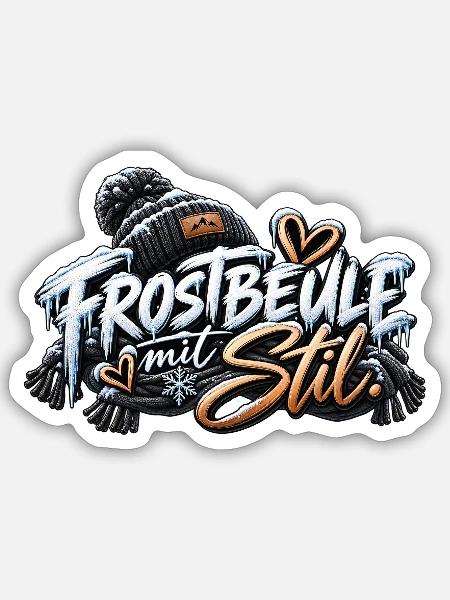 Frostbeule mit Stil - Sticker Größe S (10 x 10 cm) - Mattweiß