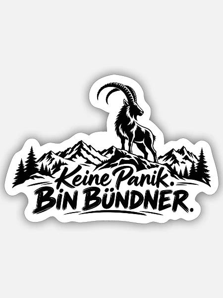 keine panik. bin bündner - Sticker Größe S (10 x 10 cm) - Mattweiß