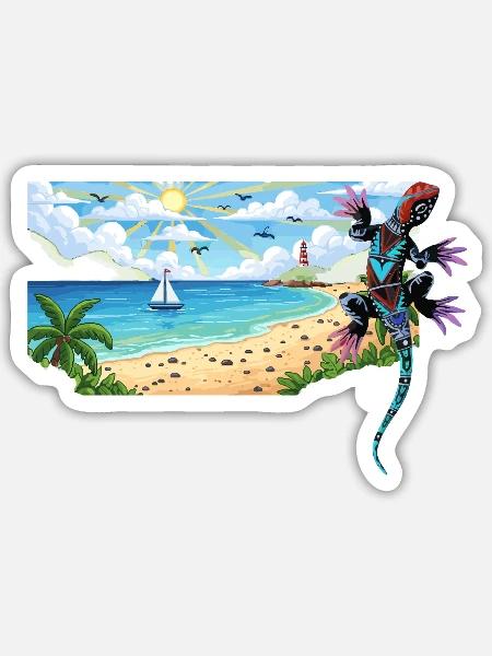 Eidechse - Sticker Größe S (10 x 10 cm) - Mattweiß