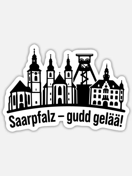 Saarpfalz Stadt Silhouette - Sticker Größe S (10 x 10 cm) - Mattweiß