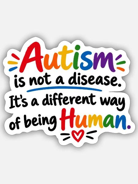 Autismus Akzeptanz Regenbogen Design - Sticker Größe S (10 x 10 cm) - Mattweiß