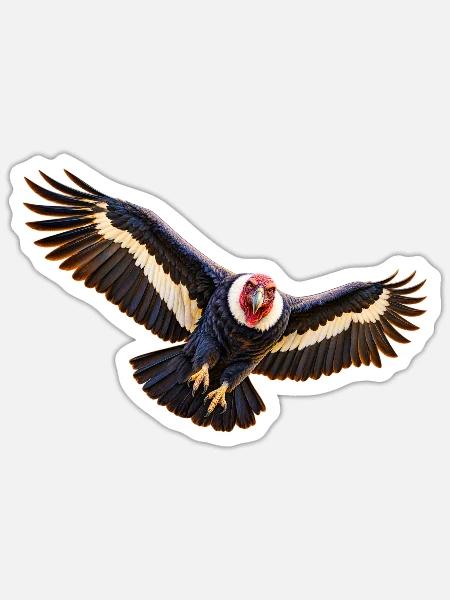 Condor im Flug - Sticker Größe S (10 x 10 cm) - Mattweiß