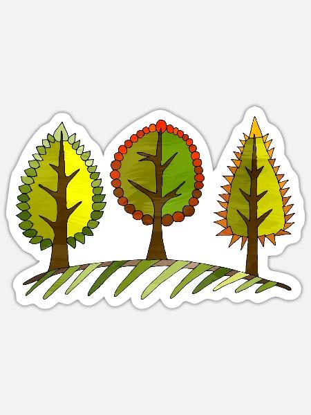 Baum - Sticker Größe S (10 x 10 cm) - Mattweiß