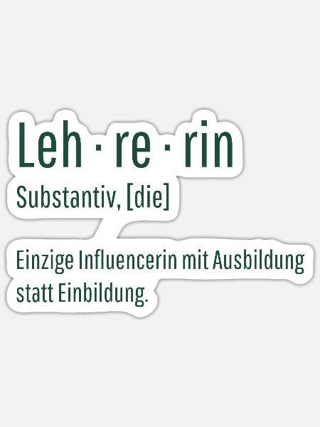 Lehrerin Substantiv Influencerin Schule Geschenk - Sticker Größe S (10 x 10 cm) - Mattweiß