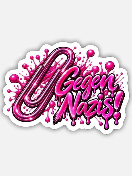 Gegen Rechts! 💗✊ - Sticker Größe S (10 x 10 cm) - Mattweiß