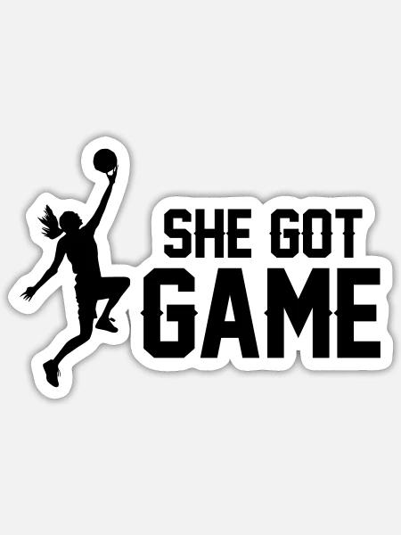 Frauen Basketball - Sticker Größe S (10 x 10 cm) - Mattweiß